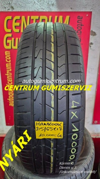 215/65r17 használt nyári gumi Hankook 4db 10.000 Ft