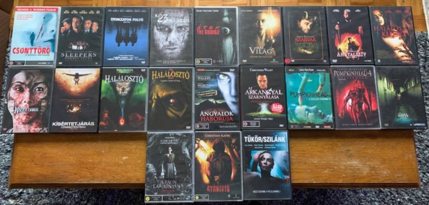 21 darabos, eredeti, hasznlt, magyar nyelv, horror-thriller DVD film