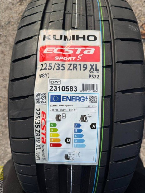 225/35R19 Kumho Ecsta PS72 Sport,Új nyárigumi