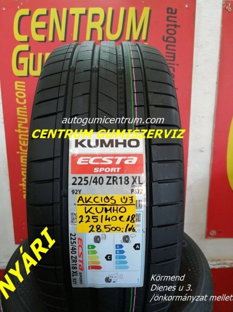 225/40R18 Kumho PS72 nyári gumi 28.500 Ft