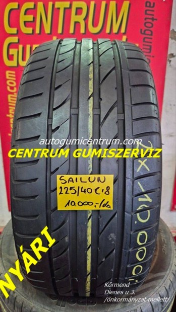 225/40r18 használt nyári gumi Sailun 2db 10.000 Ft