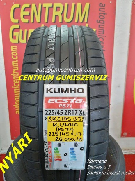 225/45R17 Kumho PS71 nyri gumi 26.000 Ft