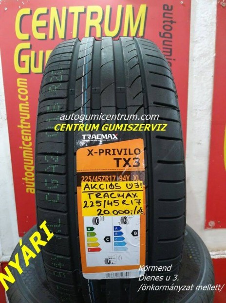 225/45 ZR17 Tracmax X Privilo TX-3 nyári