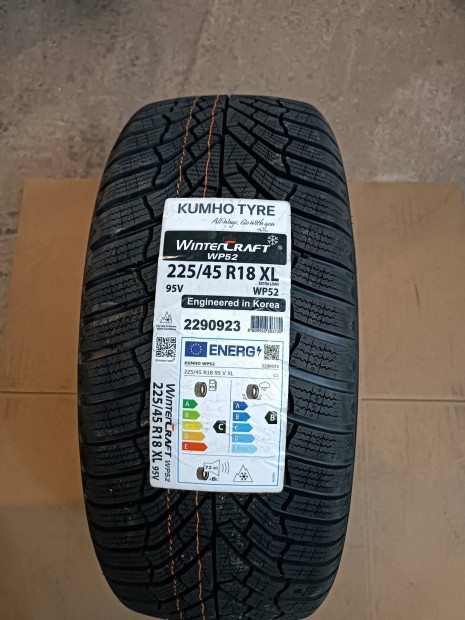 225/45 r18 xl 95v Kumho Wintercraft wp52 új téli gumi garnitúra