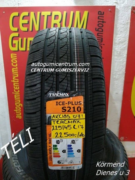 225/45r17 Tracmax j tli gumi 22.500 Ft