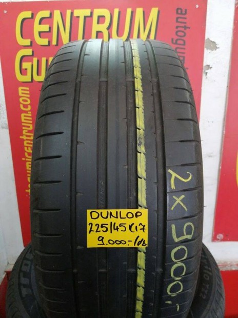 225/45r17 hasznalt nyari gumi Dunlop 2db 9.000 Ft