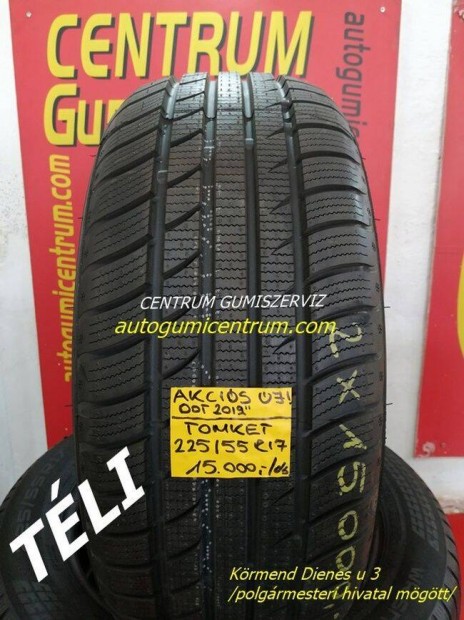 225/55R17 Tomket hasznlt tli gumi 2db