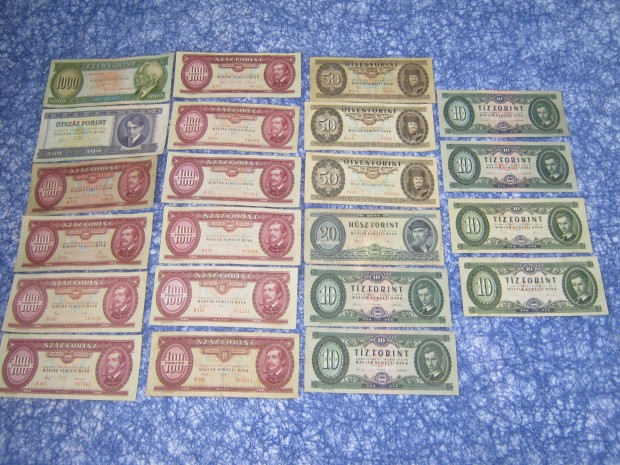 22 db Forint paprpnz, bankjegy