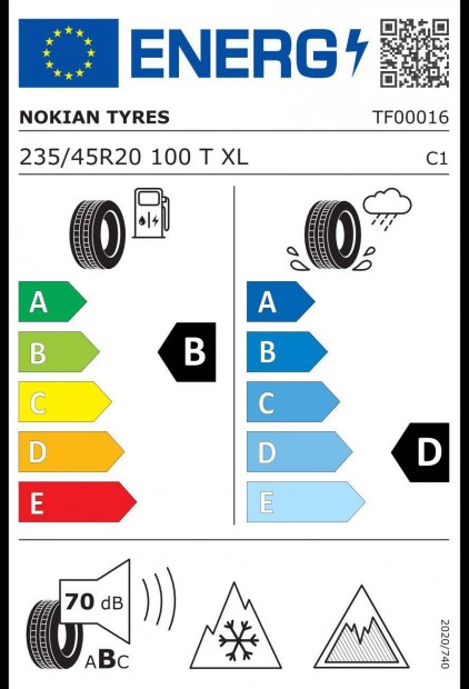 235/45 R20 4db Nokian Téli Gumi