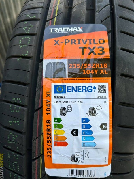 235/55R18 Tracmax TX3(XL),Új nyárigumi