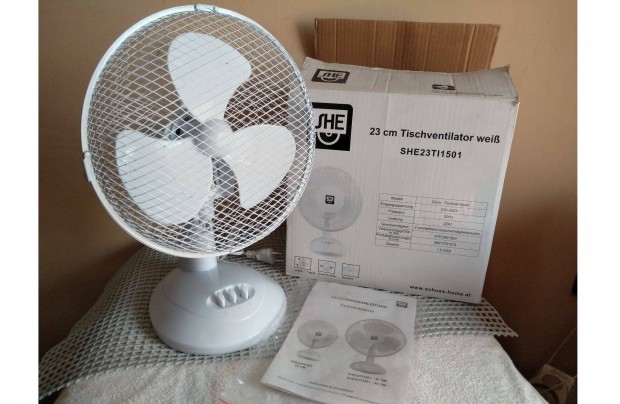 23 cm-es 2 sebessges asztali ventiltor - fehr