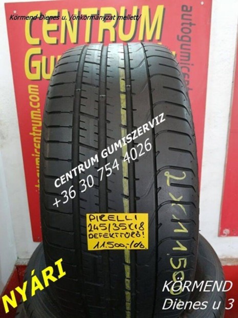 245/35r18 használt nyári gumi Pirelli 2db 11.500 Ft