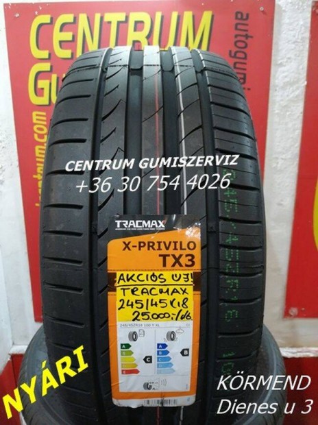 245/45R18 Tracmax akciós nyári gumi 25.000 Ft