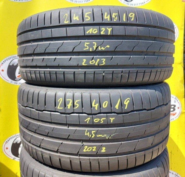 245/45 r19 + 275/40 r19 Hankook,,vjrat:2023,,5.7-4,5mm 70000ft/4db