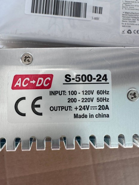 24V 20A kapcsolóüzemű tápegység 480W