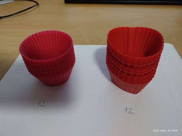 24 db j szilikon muffin forma elad, szv alak s kerek