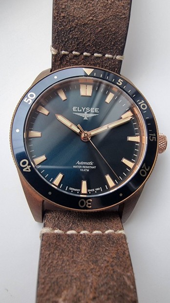250e Ft-os Bronz-Automata-Zafír üveges 41mm karóra / Teljesen Új