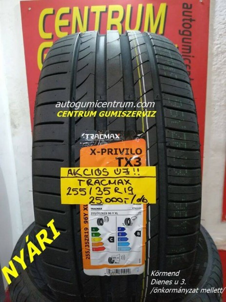 255/35r19 nyri gumi jak -Trracmax. 25.000 Ft