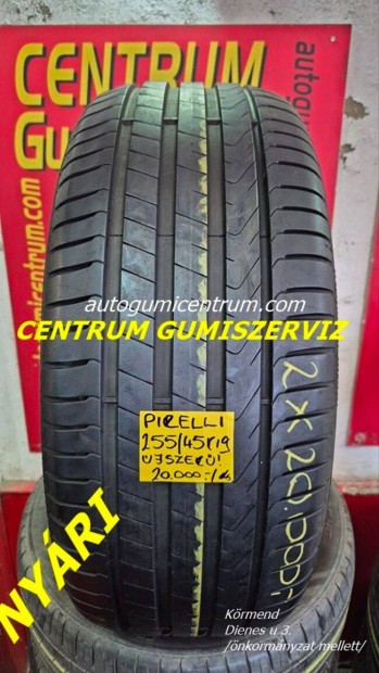 255/45r19 használt nyári gumi Pirelli 2db 20.000 Ft