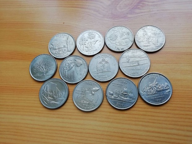 25 centes USA emlékpénzek 12 db