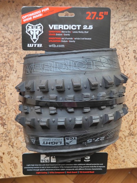 27,5x2.50 WTB Verdict TCS_ Light High Grip mtb külső gumi
