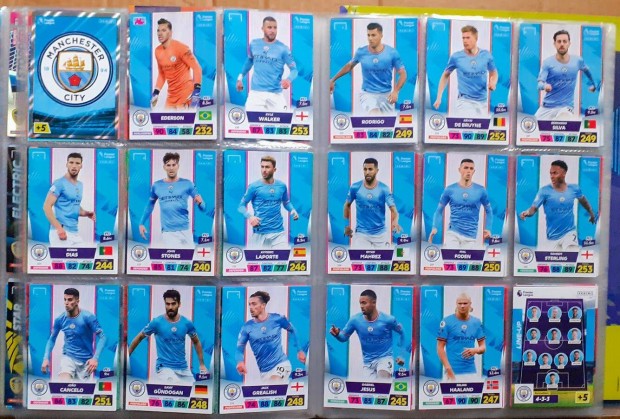 27 Manchester City focis kártya Premier League 2023 alapsor extrákkal