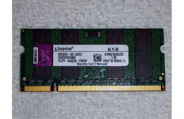 2GB DDR2 notebook RAM Kingston Kvr667D2S5/2G 667MHz SO-DIMM memria