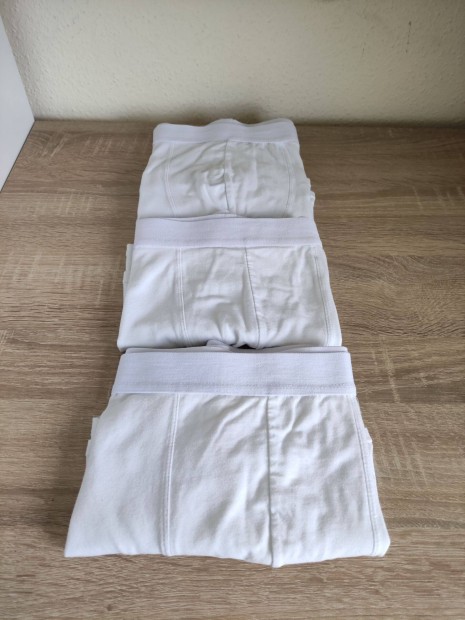 2XL-es 3 db fehér pamut férfi boxer