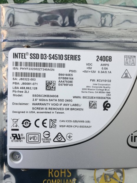 2,5"-os Intel SSD