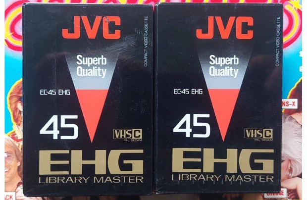 2-DB JVC EC-45 Ehg VHSC VHS C Videokamera Kazetta JVC Videó Kazetta