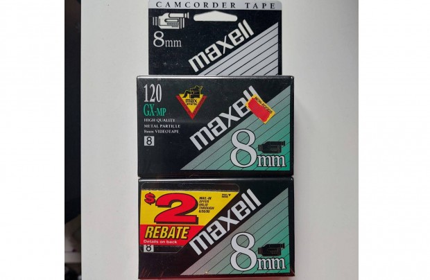 2-DB Maxell 120 Gx-MP Metal 8mm Hi8 Videokamera Kazetta Videó Kazetta