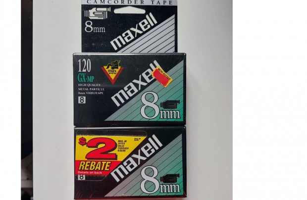 2-DB Maxell 120 Gx-MP Metal 8mm Hi8 Videokamera Kazetta Videó Kazetta