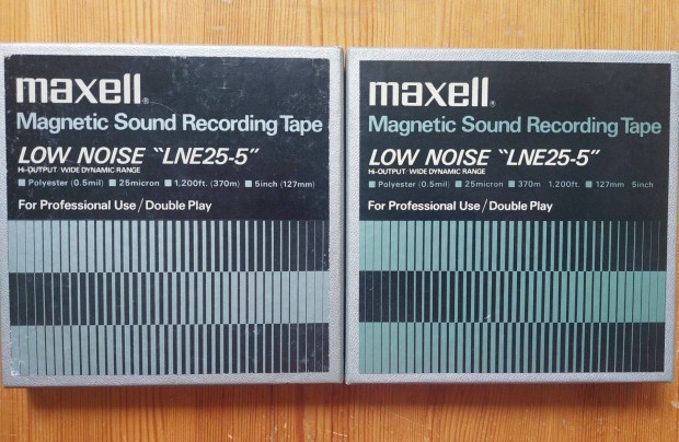 2-DB Maxell LOW Nose LNE25-5"370m Orss Magnszalag 13-CM MAGN Szalag