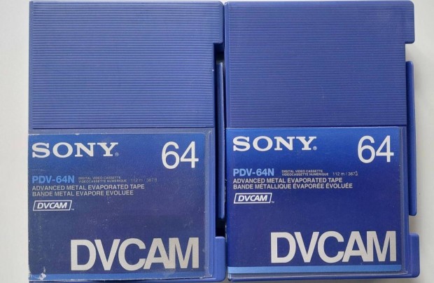 2-DB Sony 64 Dvcam PDV-64N Metal Videokamera Kazetta Videó Kazetta