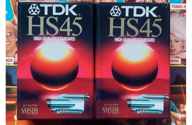 2-DB TDK HS45 VHSC VHS C Videokamera Kazetta TDK HS45 Videó Kazetta