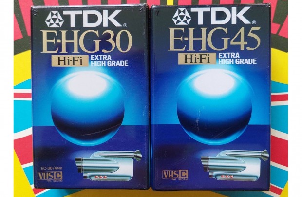 2-DB VHSC VHS C TDK Ehg30 TDK Ehg45 Videokamera TDK Videó Kazetta