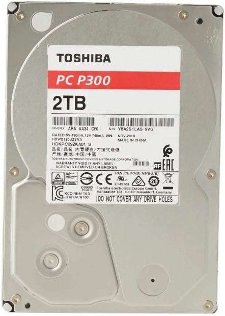 2 TB Toshiba 3.5" HDD HDWD220UZSVA