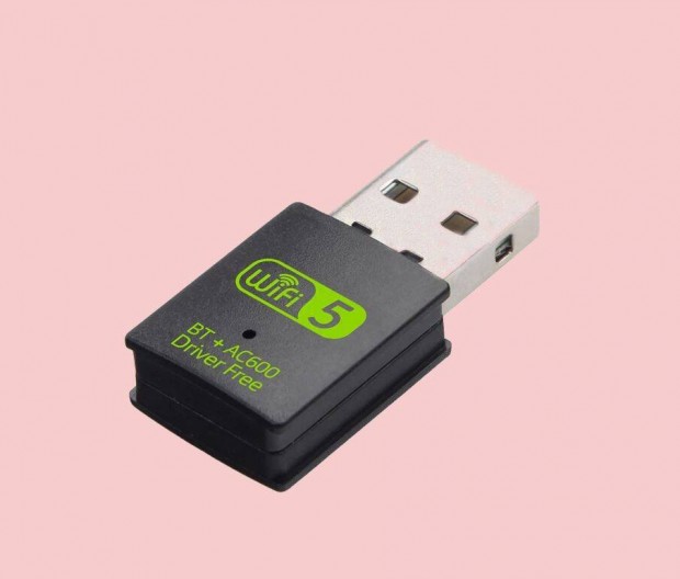 2 az 1-ben USB WiFi s Bluetooth 5.0 adapter 802.11ac 600Mbps 2,4/5Ghz