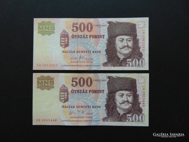 2 darab 500 forint 2006 - 2010 Szp ropogs bankjegyek !
