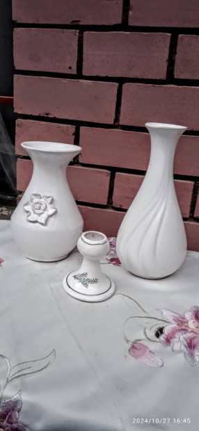 2 darab retro klasszikus porceln vza ajndk gyertyatartval