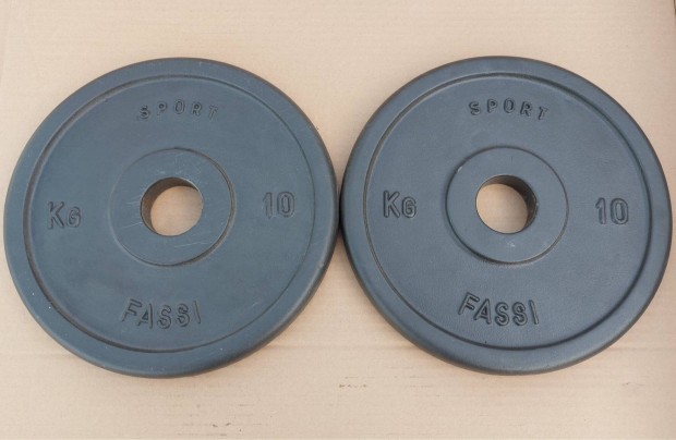 2 db 10 kg-os Fassi súlyzó tárcsa, súlytárcsa 51 mm
