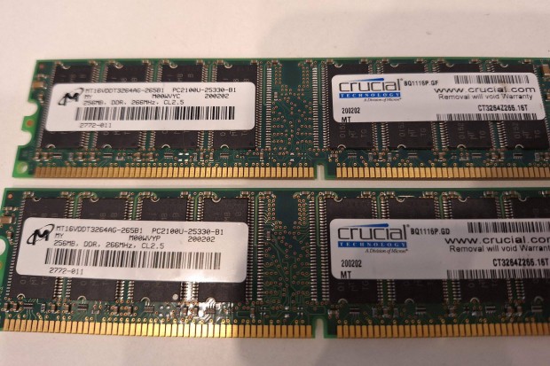 2 db Ddr 256 mb ram