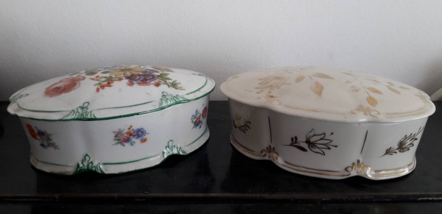 2 db Kispesti porceln bonbonier tetvel. 