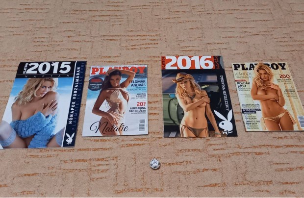 2 db Playboy magazin + 2 db naptr + pzici vlaszt dobkocka