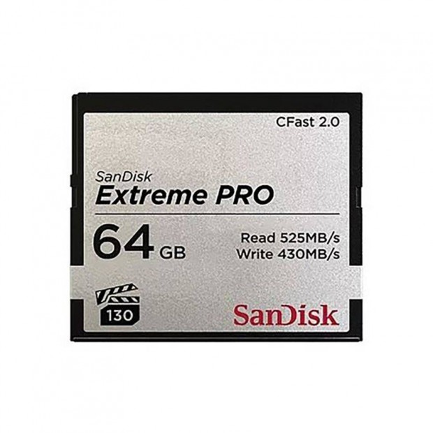 2 db Sandisk Cfast Extreme Pro 64GB 525MB/s