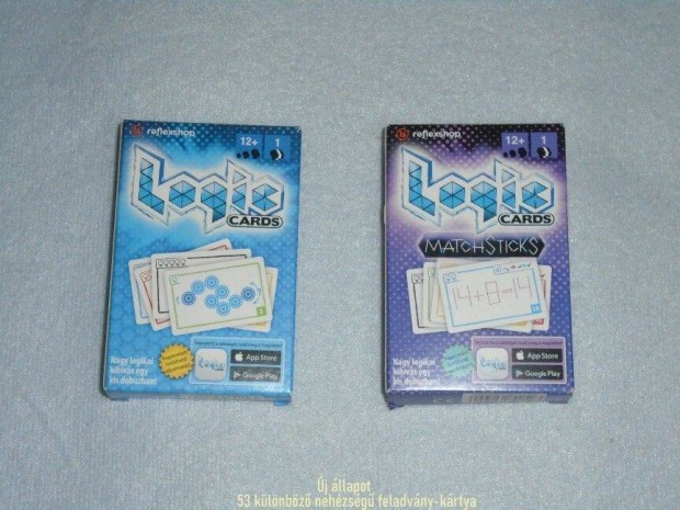 2 db j Logic Cards logikai krtya 53-53 logikai feladat - fejleszt