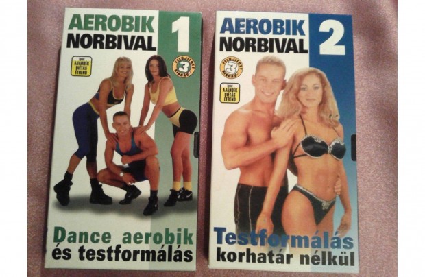 2 db VHS kazetta Aerobik Norbival címmel csomagban 1 890 Ft