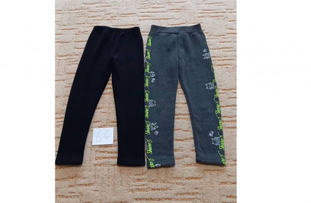 2 db. 128-as lányos gyerek fekete melegítő nadrág / vastag leggings