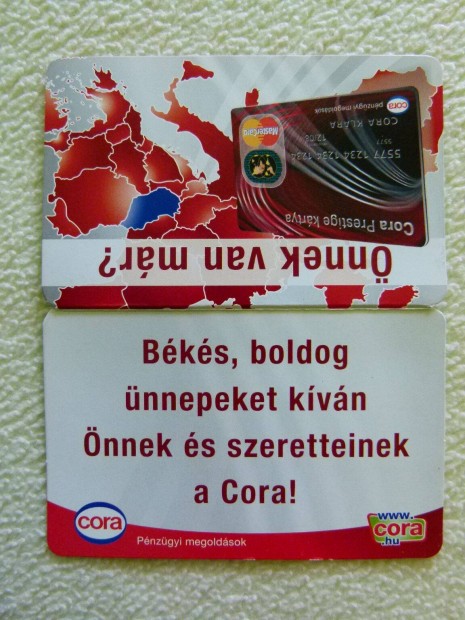 2 db. szétnyitható kártyanaptár