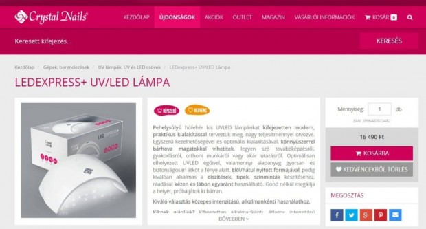 2 db bontatlan mkrms ledlmpa Crystal Nails Ledexpress+ UV/LED